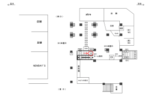 JR／五反田駅／ホーム階段／№3駅看板・駅広告、位置図