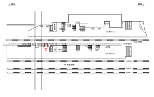 JR／渋谷駅／内ホーム／№117駅看板・駅広告、位置図