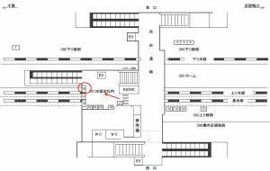 JR／八幡宿駅／改札内／№10駅看板・駅広告、位置図