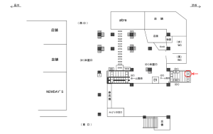 JR／五反田駅／ホーム階段／№6駅看板・駅広告、位置図