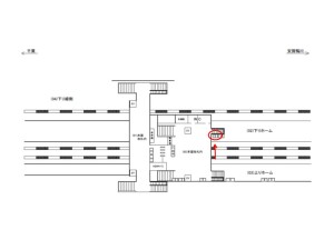 JR　誉田駅／下りホーム／№3駅看板・駅広告、位置図