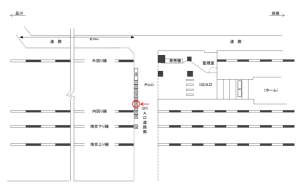 JR／高田馬場駅／A口道路側／№36駅看板・駅広告、位置図