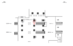 JR／秋葉原駅／1Fラチ内コンコース／№14駅看板・駅広告、位置図