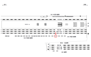 JR／目白駅／内回り線側／№7駅看板・駅広告、位置図