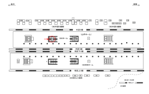 JR／恵比寿駅／ホーム／№82駅看板・駅広告、位置図
