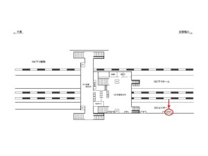 JR　誉田駅／上りホーム／№5駅看板・駅広告、位置図