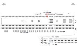 JR／目白駅／外回り線側／№111駅看板・駅広告、位置図
