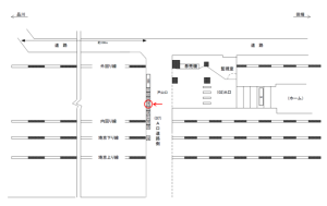 JR／高田馬場駅／A口道路側／№34駅看板・駅広告、位置図