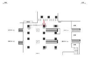 JR／秋葉原駅／1Fラチ内コンコース／№13駅看板・駅広告、位置図