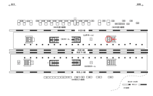 JR／恵比寿駅／ホーム／№85駅看板・駅広告、位置図