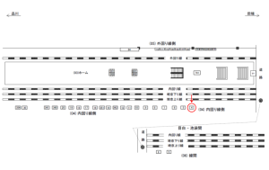 JR／目白駅／内回り線側／№4駅看板・駅広告、位置図