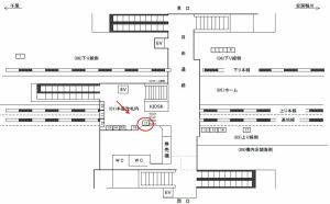 JR／八幡宿駅／改札内／№17駅看板・駅広告、位置図