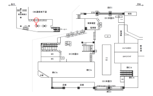 JR／目黒駅／連絡地下道／№3駅看板・駅広告、位置図