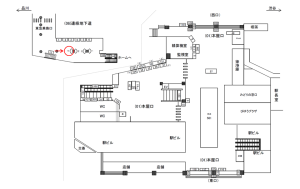 JR／目黒駅／連絡地下道／№9駅看板・駅広告、位置図