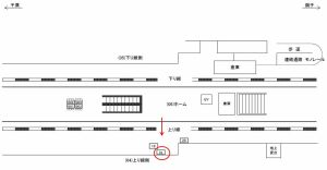 JR　都賀駅／上り線側／№19駅看板・駅広告、位置図