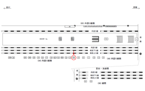 JR／目白駅／内回り線側／№10駅看板・駅広告、位置図