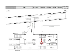 JR　大網駅／本屋改札内／№10駅看板・駅広告、位置図
