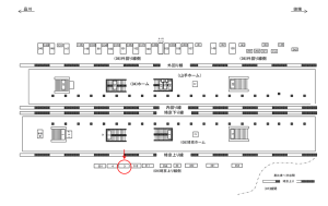 JR／恵比寿駅／埼京上り線側／№3駅看板・駅広告、位置図