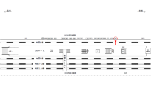 JR／高田馬場駅／外回り線側／№55駅看板・駅広告、位置図