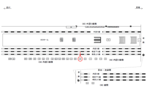 JR／目白駅／内回り線側／№9駅看板・駅広告、位置図