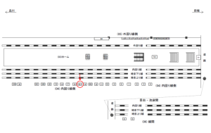 JR／目白駅／内回り線側／№351駅看板・駅広告、位置図