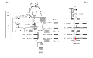 JR／代々木駅／北口通路／№1駅看板・駅広告、位置図