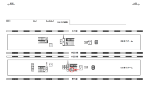 JR／西日暮里駅／南行ホーム／№39駅看板・駅広告、位置図