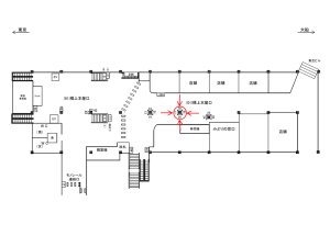 JR／浜松町駅／橋上本屋口№17、18、19、20（柱4面セット）№4駅看板・駅広告、位置図