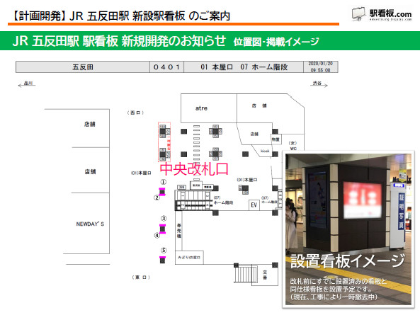 【計画開発】JR 五反田駅 新設駅看板のご案内(2) 