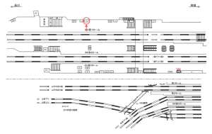 JR／代々木駅／第1ホーム／№4駅看板・駅広告、位置図