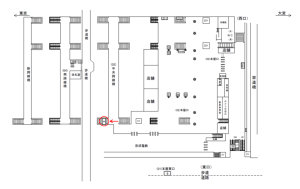 JR／日暮里駅／中央跨線橋／№8駅看板・駅広告、位置図