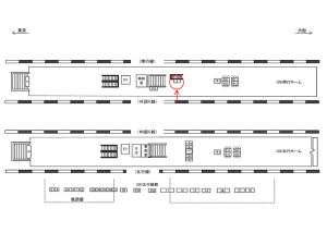 JR／浜松町駅／南行ホーム／№2駅看板・駅広告、位置図