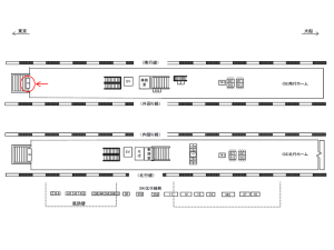 JR／浜松町駅／南行ホーム／№3駅看板・駅広告、位置図
