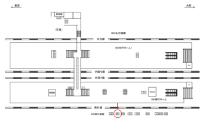 JR／田端駅／南行線側／№351駅看板・駅広告、位置図