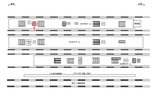 JR／神田駅／中央ホーム№B01&B02№02駅看板・駅広告、位置図