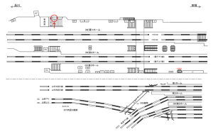 JR／代々木駅／第1ホーム／№1駅看板・駅広告、位置図