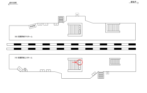 JR／南浦和駅／武蔵野線上りホーム／№7駅看板・駅広告、位置図