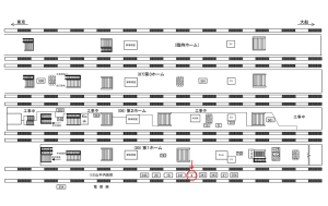 JR／品川駅／山手内回前／№4駅看板・駅広告、位置図