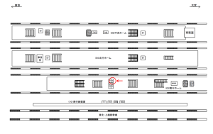 JR／神田駅／南行ホーム／№4駅看板・駅広告、位置図