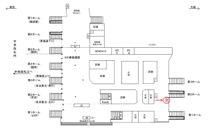 JR／品川駅／乗換通路（横浜方）／№26駅看板・駅広告、位置図