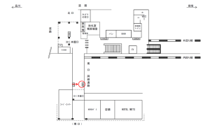 JR／駒込駅／本屋口／№25駅看板・駅広告、位置図