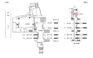 JR／代々木駅／北口／№2駅看板・駅広告、位置図