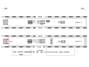 JR／浜松町駅／北行ホーム／№6駅看板・駅広告、位置図