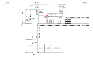 JR／駒込駅／本屋口／№22駅看板・駅広告、位置図