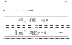 JR／西日暮里駅／南行ホーム／№47駅看板・駅広告、位置図