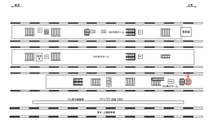 JR／神田駅／南行ホーム№B11&B12№12駅看板・駅広告、位置図