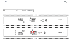 JR／西日暮里駅／南行ホーム／№48駅看板・駅広告、位置図