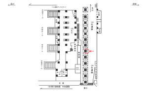 JR／池袋駅／北通路／№40駅看板・駅広告、位置図