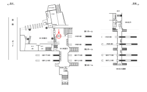 JR／代々木駅／本屋口／№73駅看板・駅広告、位置図