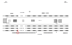 JR／駒込駅／内回り線側／№105駅看板・駅広告、位置図